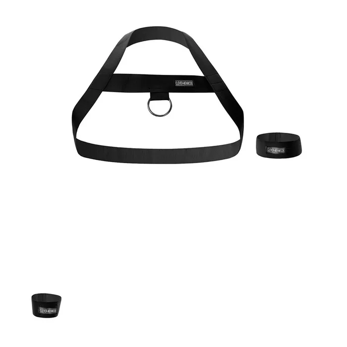 Mens Elastic Body Harness with Metal ORing BDSM Sexy Chest Bondage with Armband and Wristband EVEs SECRETS Female Sex Toys