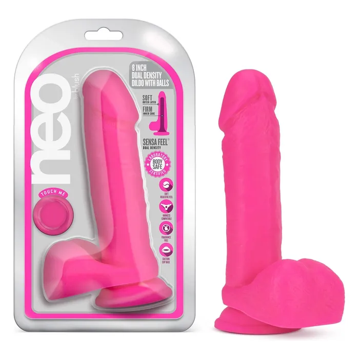 Neo 8 Inch Dual Density Dildo Neon Pink Blush Novelties Dildos Neo 8 Inch Dual Density Dildo Neon Pink Blush Novelties Dildos