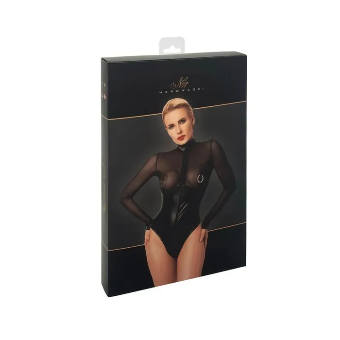 Noir Anal Edge Wetlook and Mesh Body w Rings Medium Black Noir Anal Edge Wetlook and Mesh Body w Rings Medium Black