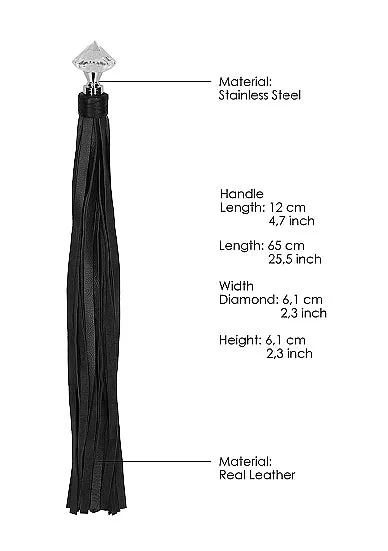 PAIN SPARKLING POINTED HANDLE LEATHER FLOGGER SHOTS Restraints