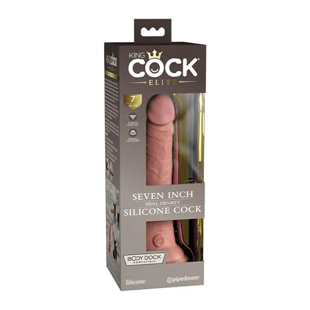 Pipedream Dildos King Cock Elite Silicone DualDensity Cock Dildo 7 in Light