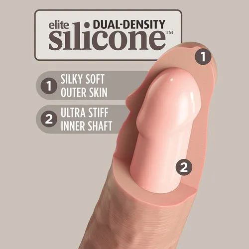 Pipedream Dildos King Cock Elite Silicone DualDensity Cock Dildo 7 in Light