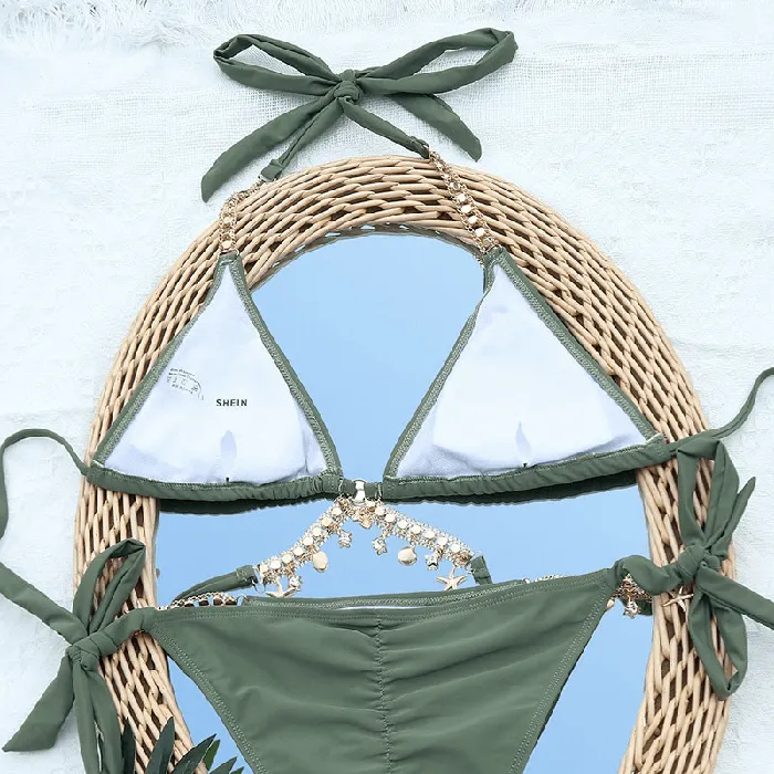 Sexy Womens Swimwear with Metal Chain Ladys Erotic Bikini Swimsuit EVEs SECRETS Male Sex Toys
