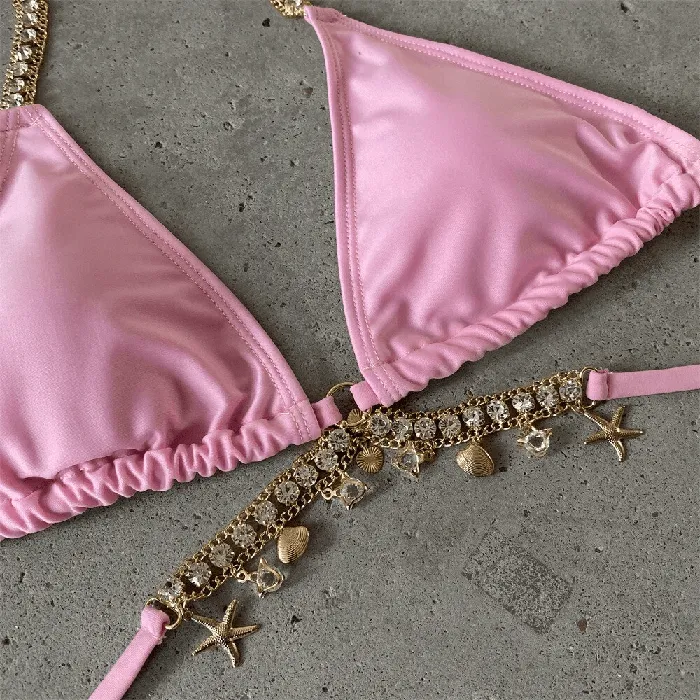 Sexy Womens Swimwear with Metal Chain Ladys Erotic Bikini Swimsuit EVEs SECRETS Male Sex Toys