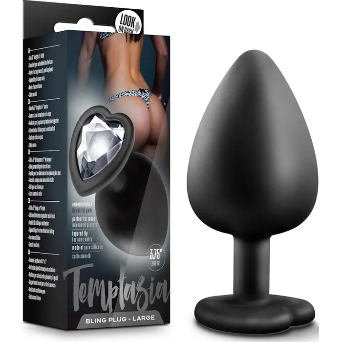 Temptasia Bling Large Butt Plug with Heart Shaped Jewel Temptasia Anal