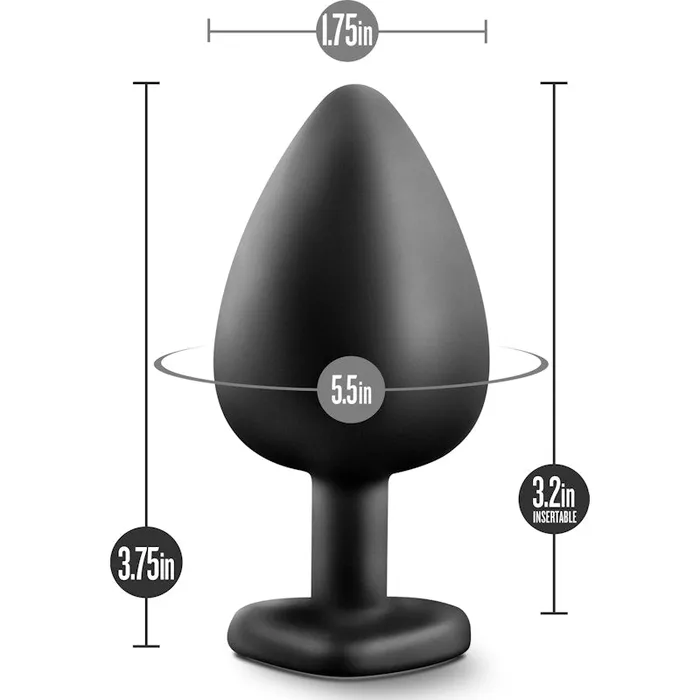 Temptasia Bling Large Butt Plug with Heart Shaped Jewel Temptasia Anal