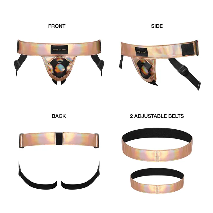 Vibrators Straponme Curious Harness Holographic Rose Gold