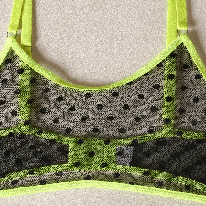 Womens Erotic Lingerie with Polka Dot Pattern Transparent Bra and Panty Sexy Intimate Underwear EVEs SECRETS Female Sex Toys