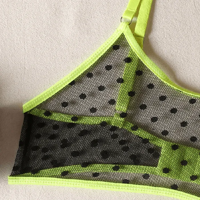 Womens Erotic Lingerie with Polka Dot Pattern Transparent Bra and Panty Sexy Intimate Underwear EVEs SECRETS Female Sex Toys