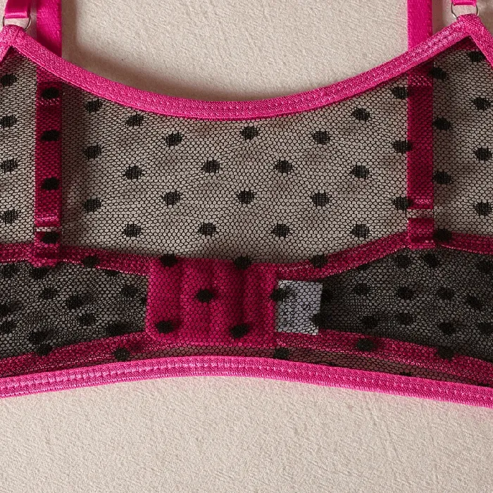 Womens Erotic Lingerie with Polka Dot Pattern Transparent Bra and Panty Sexy Intimate Underwear EVEs SECRETS Female Sex Toys