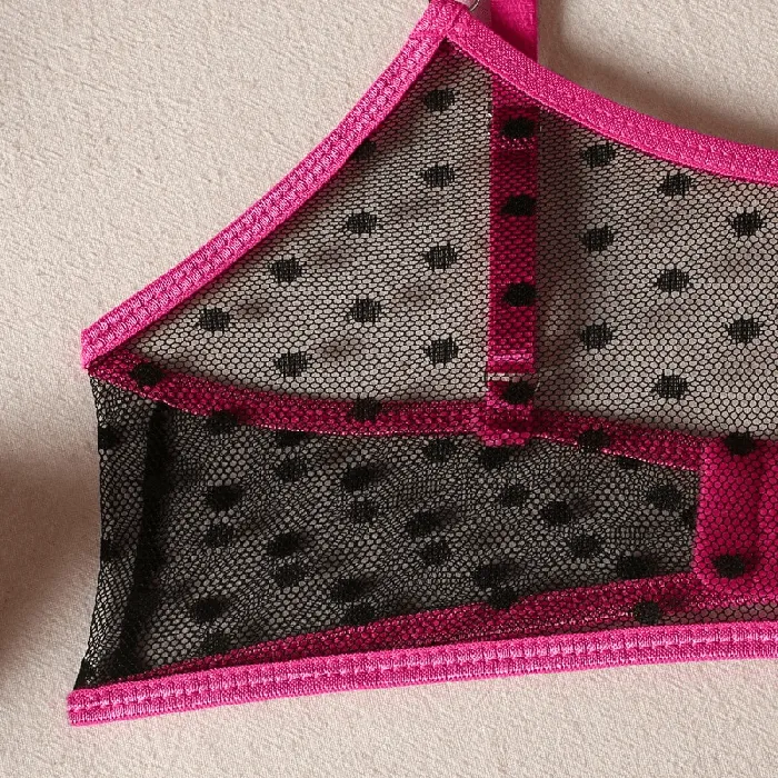 Womens Erotic Lingerie with Polka Dot Pattern Transparent Bra and Panty Sexy Intimate Underwear EVEs SECRETS Female Sex Toys