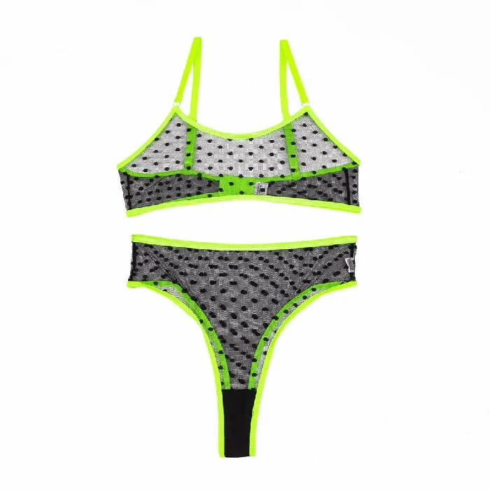 Womens Erotic Lingerie with Polka Dot Pattern Transparent Bra and Panty Sexy Intimate Underwear EVEs SECRETS Female Sex Toys