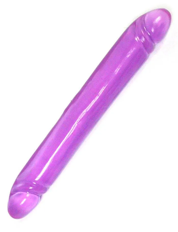 12 Reflective Gel Smooth Double Dong Purple vendorunknown Dildos
