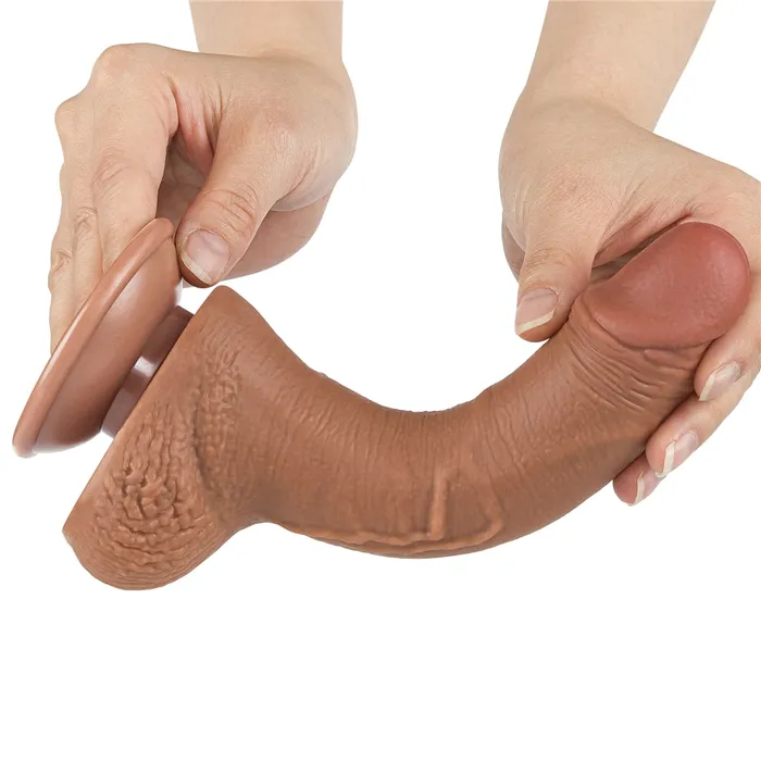 75 Sliding Skin Dual Density Dildo Brown LOVETOY Dildos