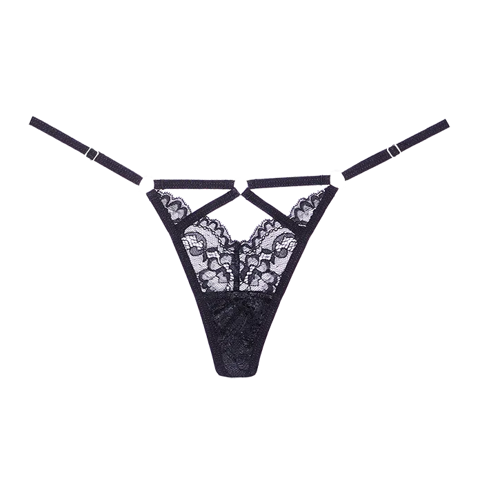 Allure Lingerie Do Not Disturb Lace Thong Black Anal