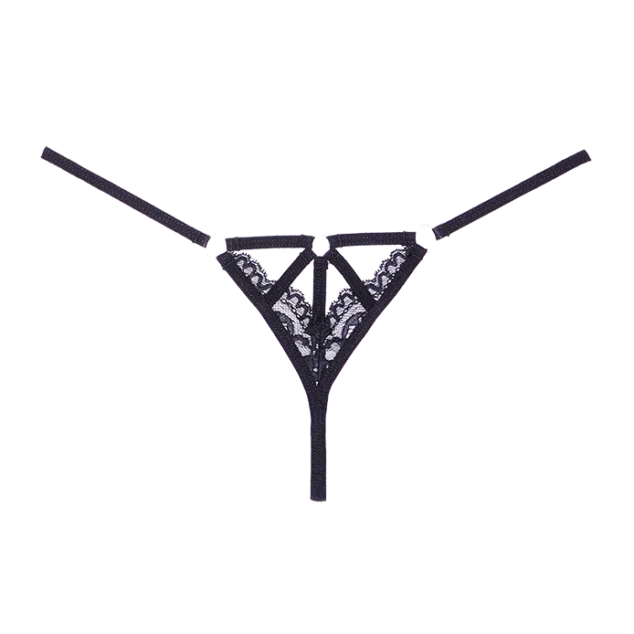 Allure Lingerie Do Not Disturb Lace Thong Black Anal