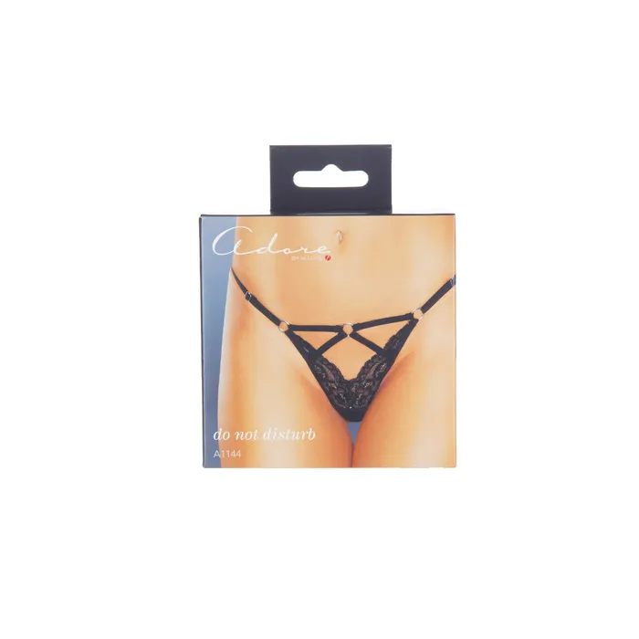 Allure Lingerie Do Not Disturb Lace Thong Black Anal