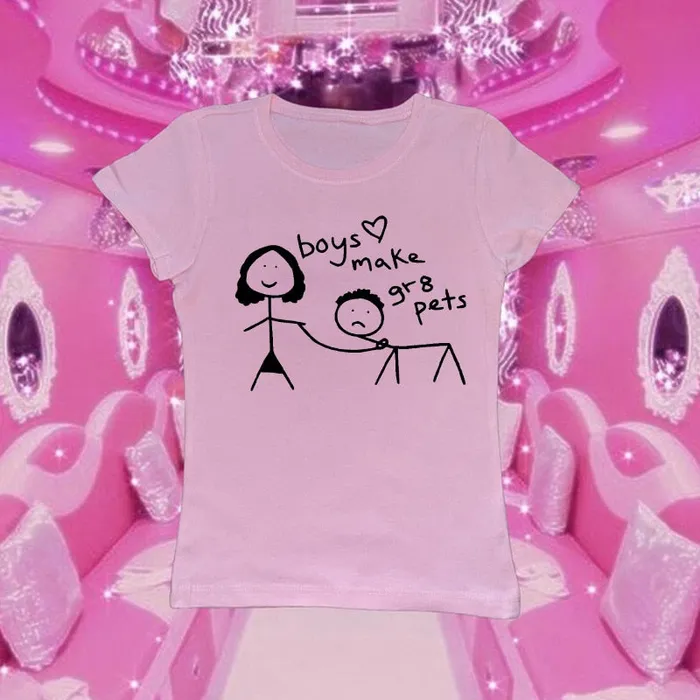 BallbustingToyscom Vibrators White or Pink Boys Make Great Pets Funny Kinky FemDom Egirl Fetish Tshirt