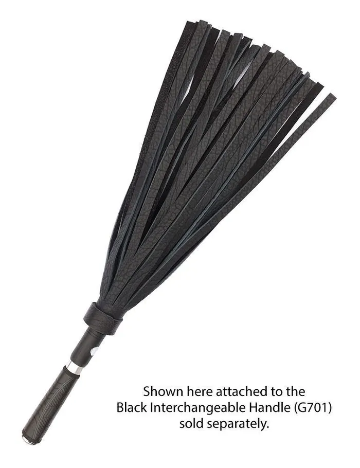 Black Leather Bison Hide Interchangeable Flogger 12 vendorunknown Restraints