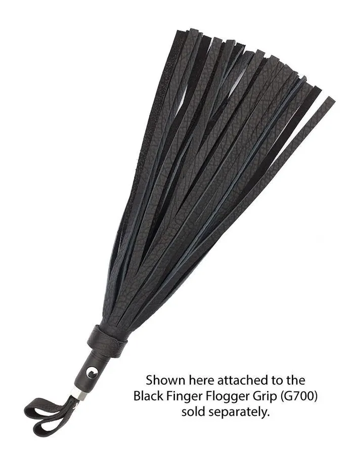 Black Leather Bison Hide Interchangeable Flogger 12 vendorunknown Restraints
