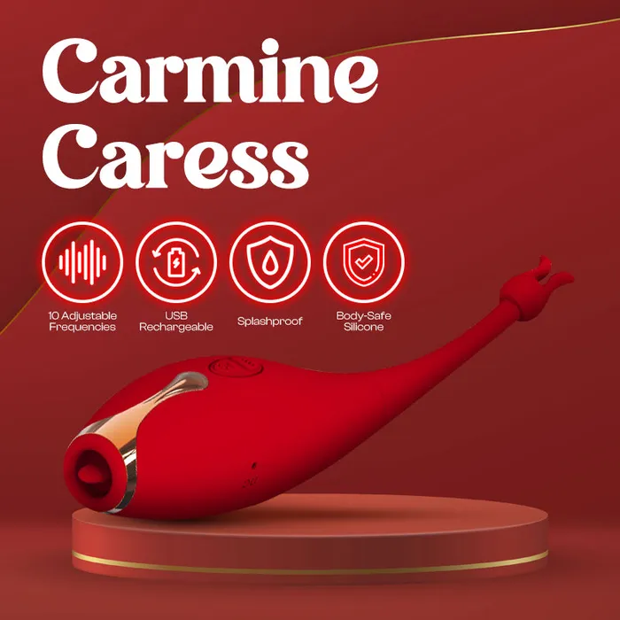 Female Sex Toys FRISKY BUSINESS SG Carmine Caress G Spot Vibrator with Licking