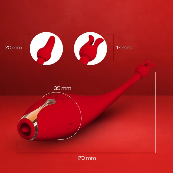 Female Sex Toys FRISKY BUSINESS SG Carmine Caress G Spot Vibrator with Licking