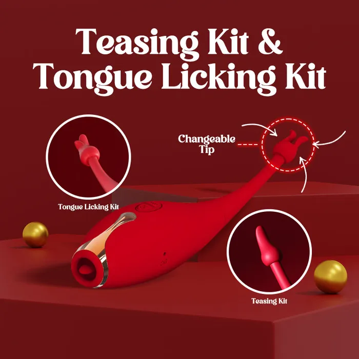 Female Sex Toys FRISKY BUSINESS SG Carmine Caress G Spot Vibrator with Licking