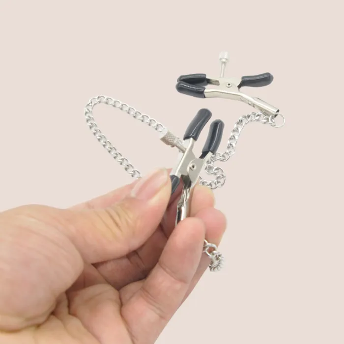 Female Sex Toys Nipple Clamps With Decorative Chain House of Chastity