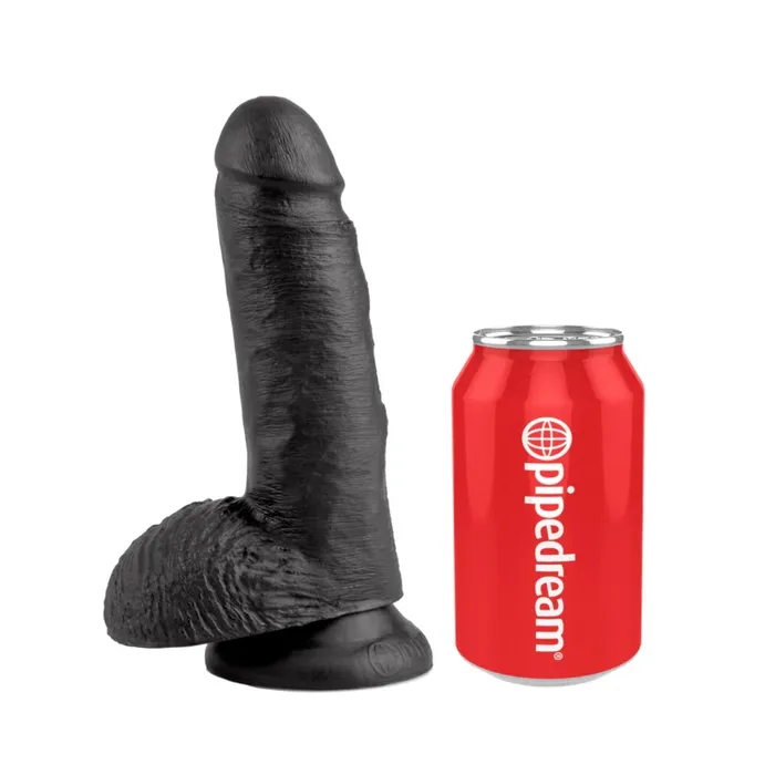 King Cock Dildos King Cock Dildo With Balls Black 7 Inch