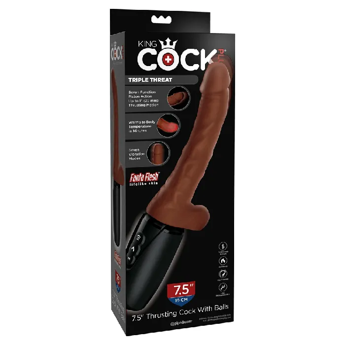 King Cock Dildos King Cock Plus 75 Thrusting Cock with Balls Brown King Cock Dildos King Cock Plus 75 Thrusting Cock with Balls Brown