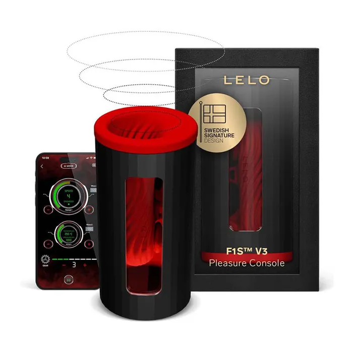 Lelo F1S V3 App AI Interactive Masturbator Red 2 Sizes Lelo Male Sex Toys