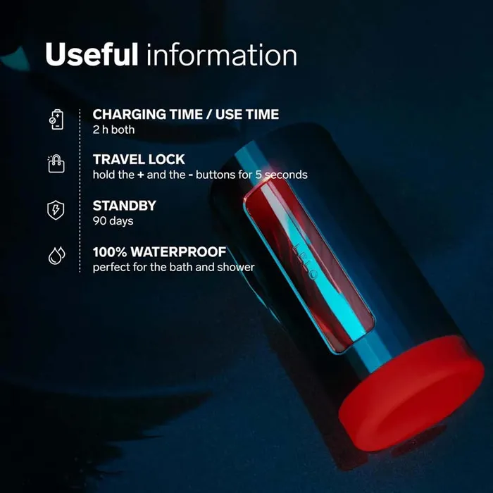 Lelo F1S V3 App AI Interactive Masturbator Red 2 Sizes Lelo Male Sex Toys