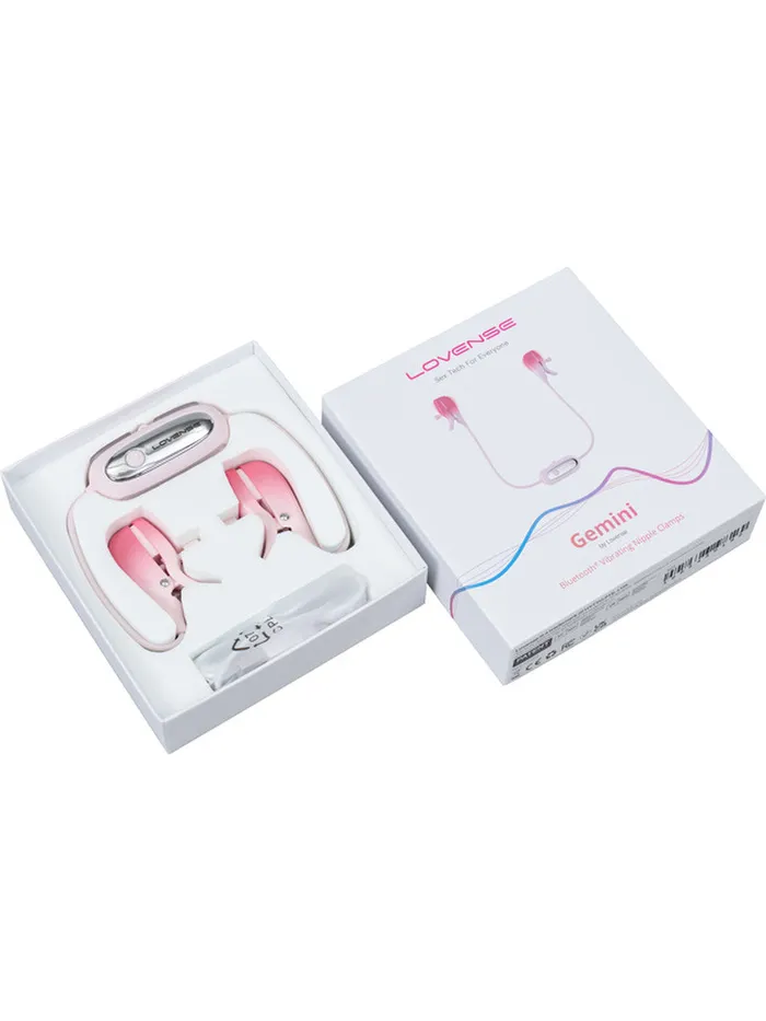 Lovense Female Sex Toys Gemini Vibrating Nipple Clamps by Lovense
