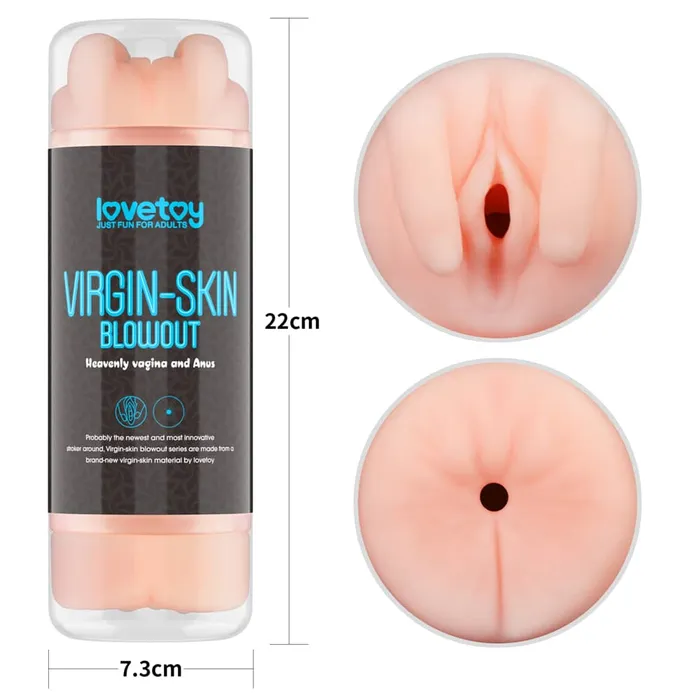 LOVETOY Male Sex Toys Virginskin Blowout Double Side Stroker Vagina and Anus