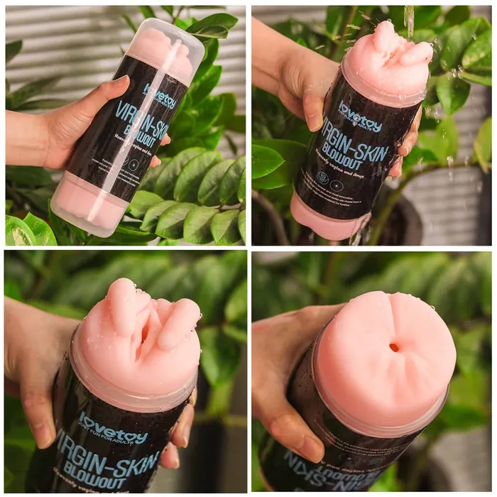 LOVETOY Male Sex Toys Virginskin Blowout Double Side Stroker Vagina and Anus