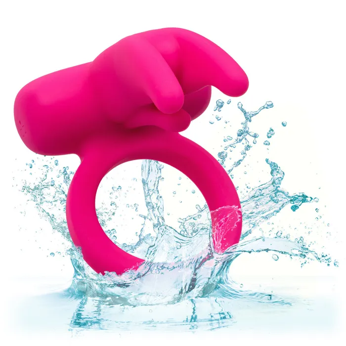 Male Sex Toys CalExotics Silicone Rechargeable Triple Clit Flicker Cock Ring