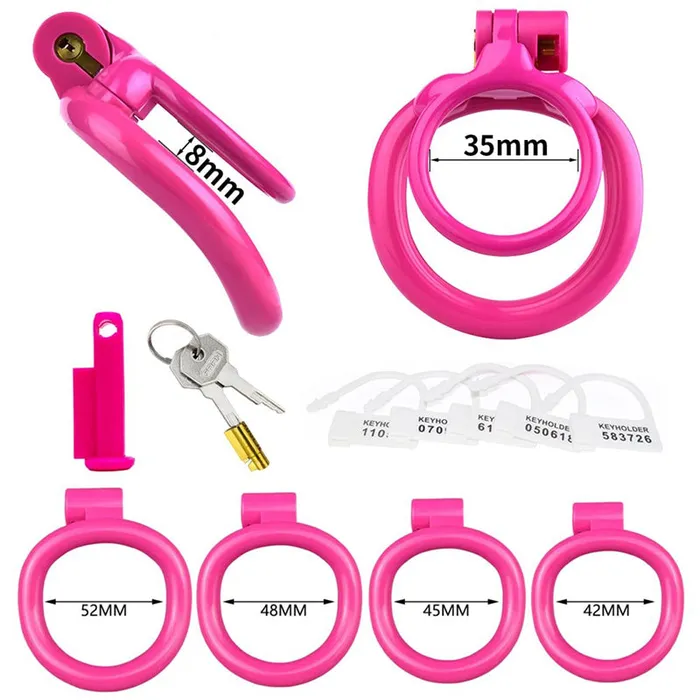 Male Sex Toys FRISKY BUSINESS SG Rosy Fortress Two Rings Chastity Cage