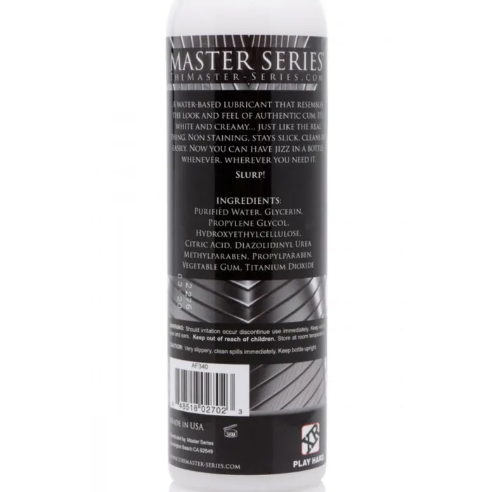 Male Sex Toys Master Series Jizz Unscented Waterbased Lube 8oz Master Series