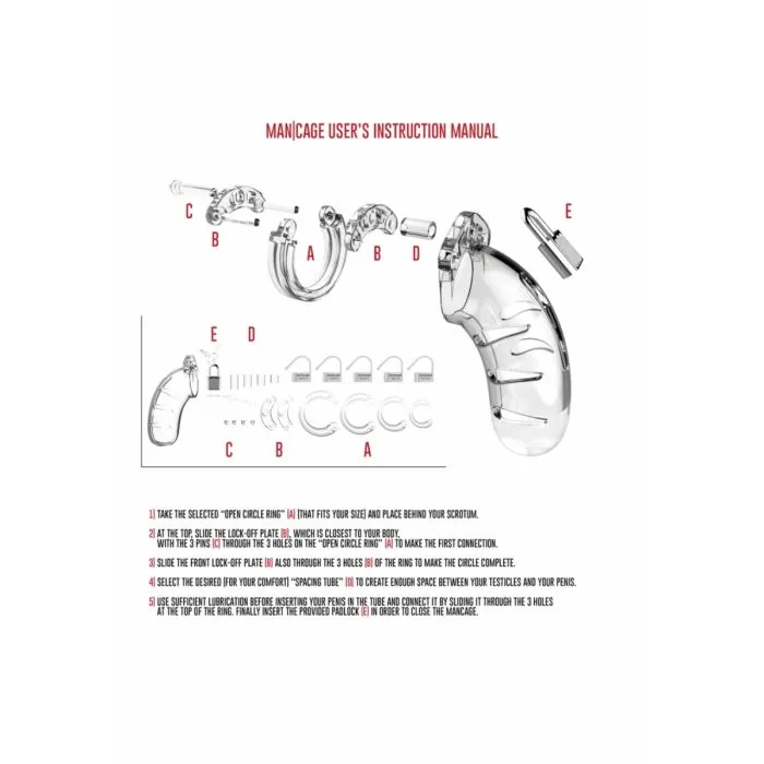 Man Cage Man Cage Model 03 Chastity Cock Cage Clear 45 inches Male Sex Toys