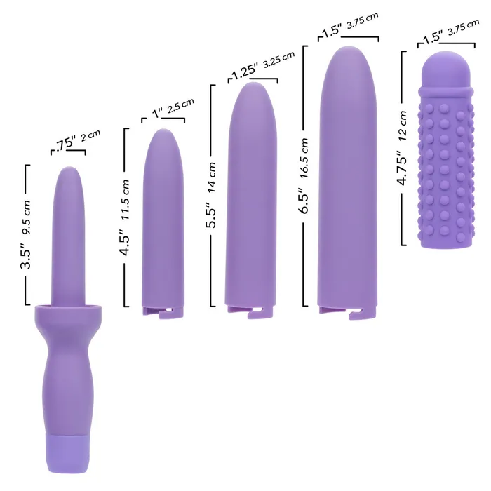 Rechargeable Dilators Set of 4 Locking Sizes Plus Sleeve CalExotics Male Sex Toys