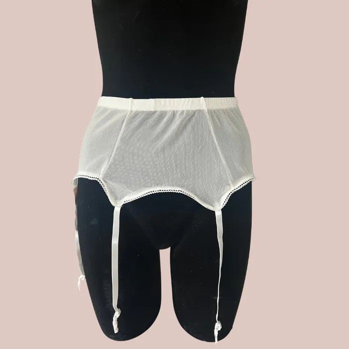 Sheer Suspender Belt With 6 Thin Straps House of Chastity Female Sex Toys