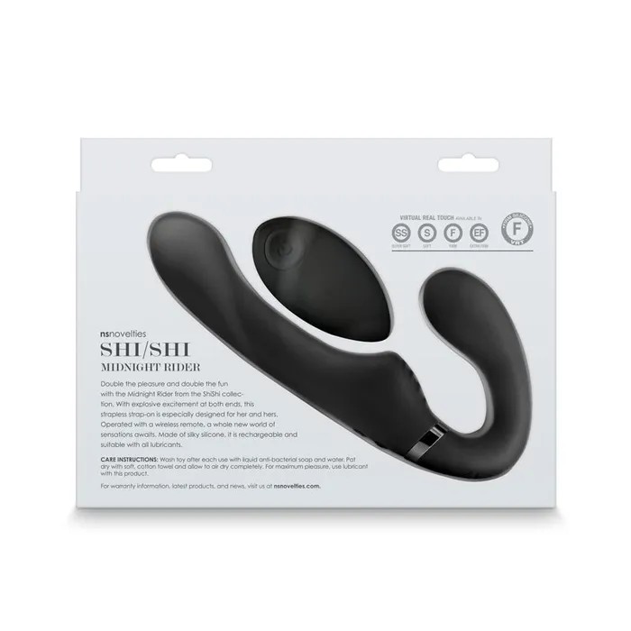 ShiShi Midnight Rider Strapless Strapon with Remote Black NS Novelties Female Sex Toys