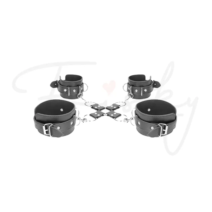 SHOTS Restraints SHOTS Bonded Leather Hogtie with Hand and Ankle Cuffs