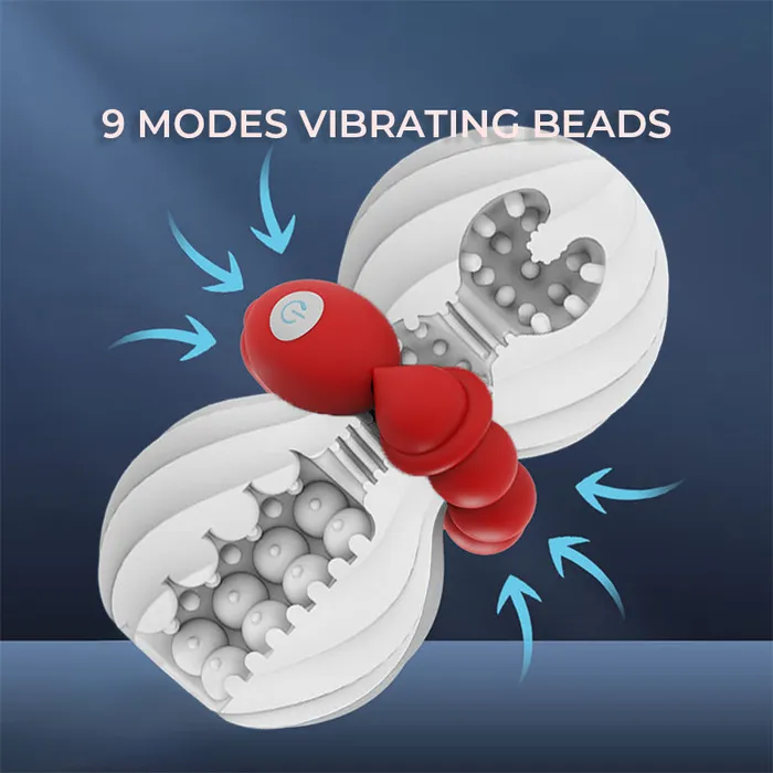 The FlexiVibe Ribbed Stroker with Detachable Vibrating Beads FRISKY BUSINESS SG Male Sex Toys