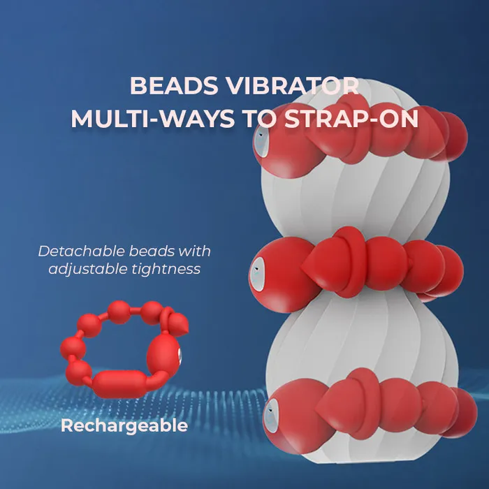 The FlexiVibe Ribbed Stroker with Detachable Vibrating Beads FRISKY BUSINESS SG Male Sex Toys