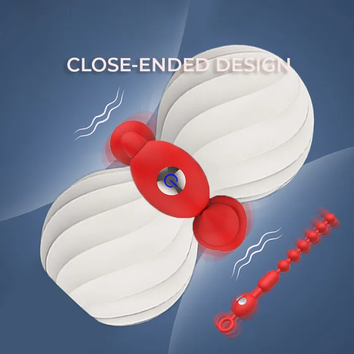 The FlexiVibe Ribbed Stroker with Detachable Vibrating Beads FRISKY BUSINESS SG Male Sex Toys