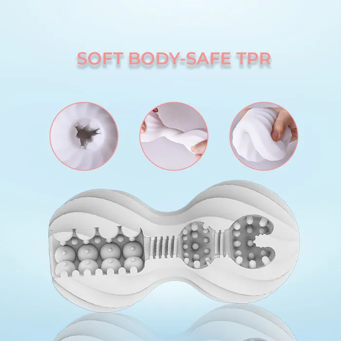 The FlexiVibe Ribbed Stroker with Detachable Vibrating Beads FRISKY BUSINESS SG Male Sex Toys