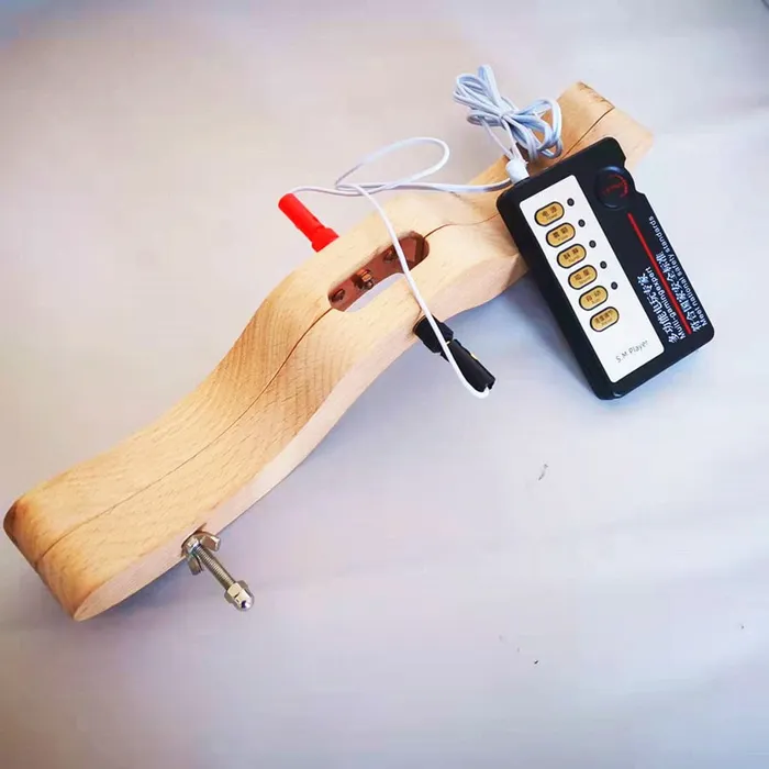 Vibrators BallbustingToyscom Electro Shock Wooden Testicle Humbler Restraint
