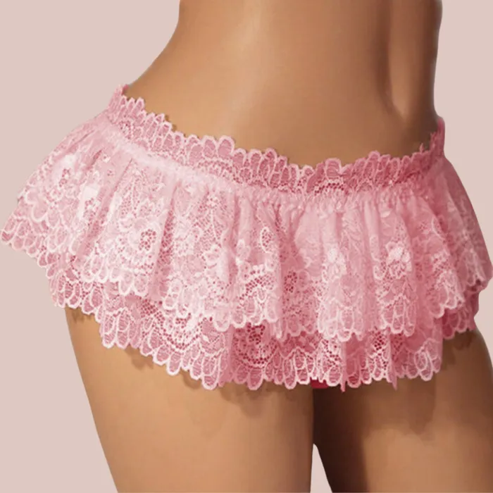 Vibrators House of Chastity Pink Lace Ra Ra Panties