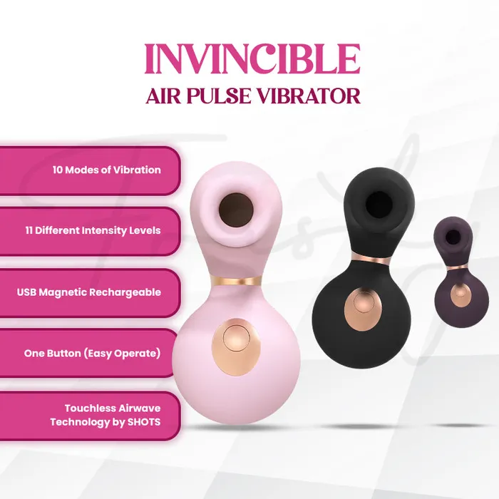 Vibrators SHOTS SHOTS Invincible Air Pulse Vibrator Black
